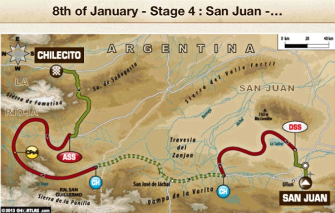 Dakar etappe 4; van San Juan naar Chilecito